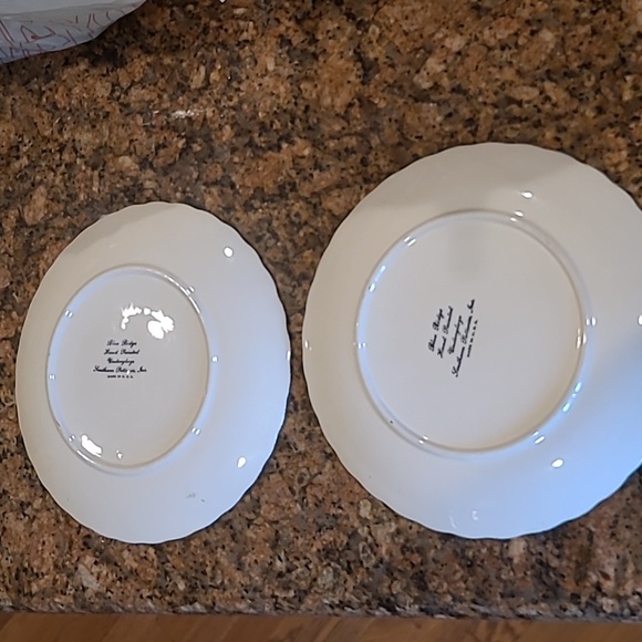 2 Plates Fruit Fantasy Blue Ridge Hand painted Southern Potteries - Picture 5 of 5